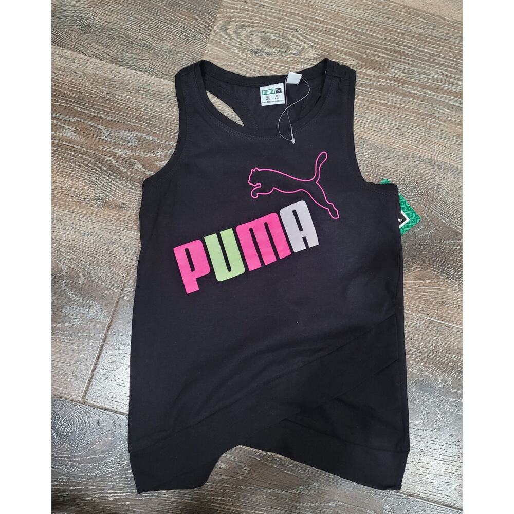 Puma‎ Girls Black Tank Top Active Shirt size Small 7 Razor Back #8